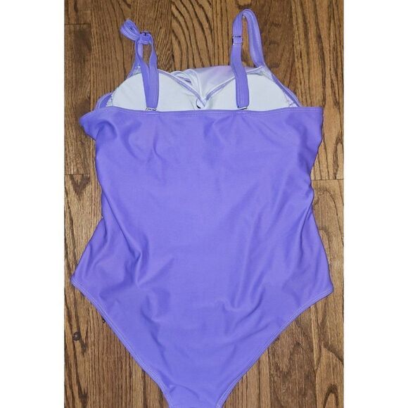 Purple Ombre Slimming One-Piece Swimsuit Women's Size XL - Picture 2 of 3